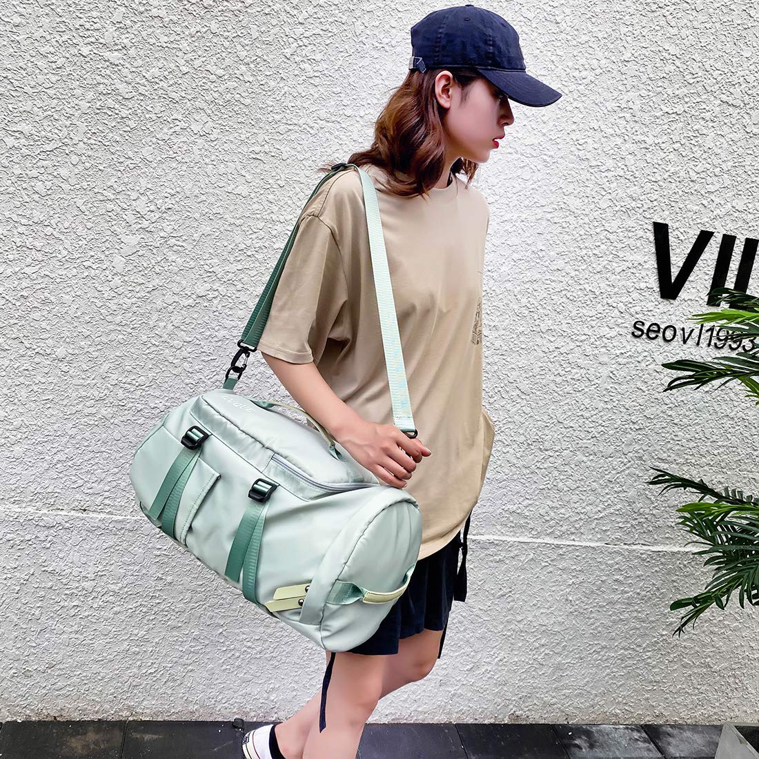 Versatile Travel Backpack - Large Capacity Gym Duffle Bag for Men & Women | Water-Resistant Sports Backpack with Shoe Compartment (Green) | Perfect for Workouts, Travel & Daily Commute
