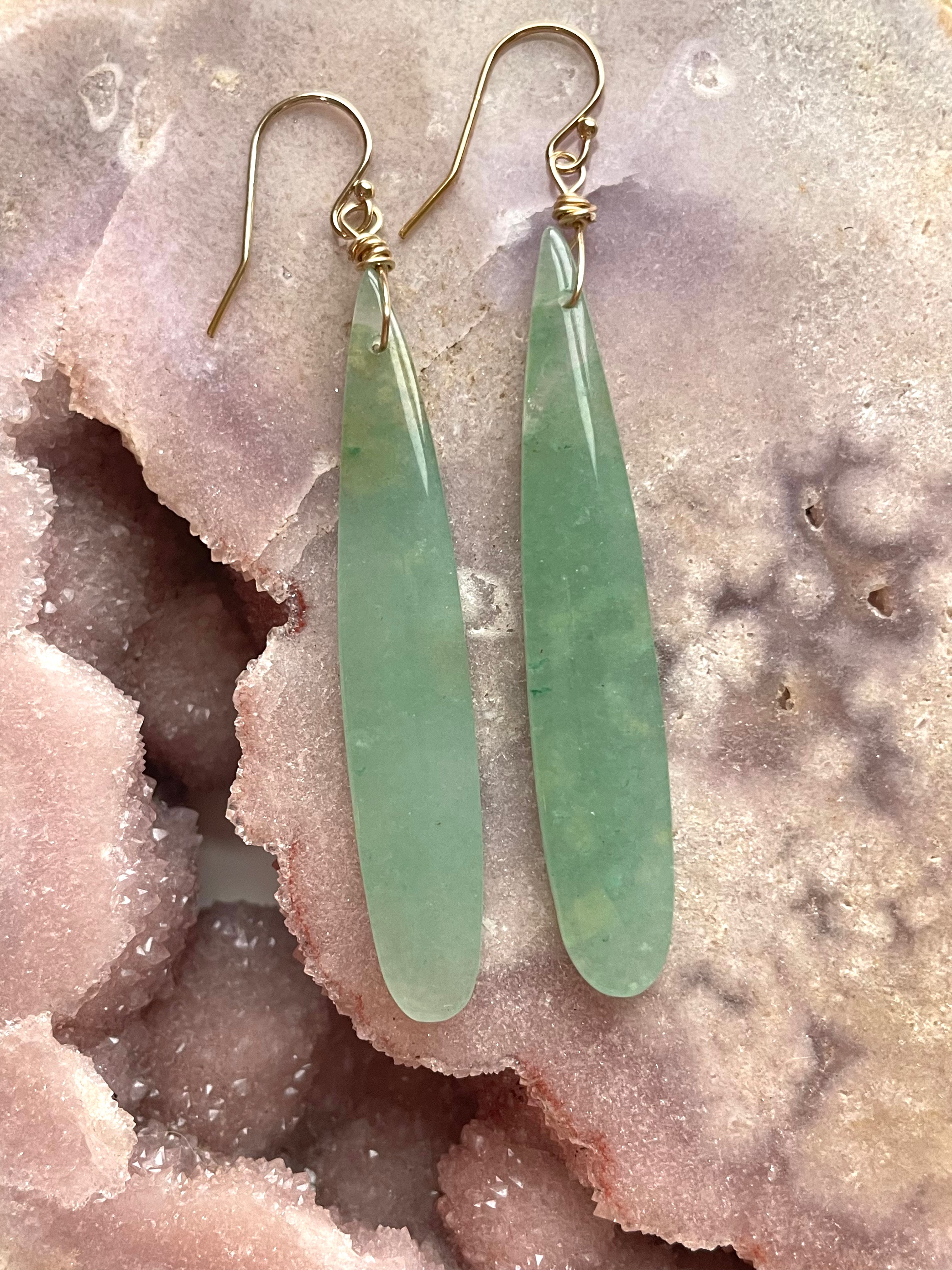 Green Aventurine Earrings for Women - Healing Crystal Jewelry, Dainty Stud or Dangle Earrings - Perfect for Meditation, Yoga & Spiritual Healing