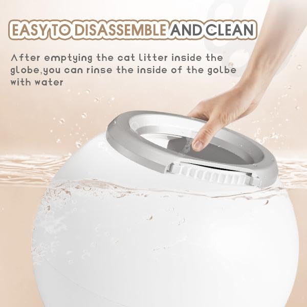 WARCAT Self Cleaning Cat Litter Box - Automatic Large Kitty Litter Box for Multiple Cats with App Control, Garbage Bags & Mats (White) - Perfect for Busy Pet Owners & Multi-Cat Households