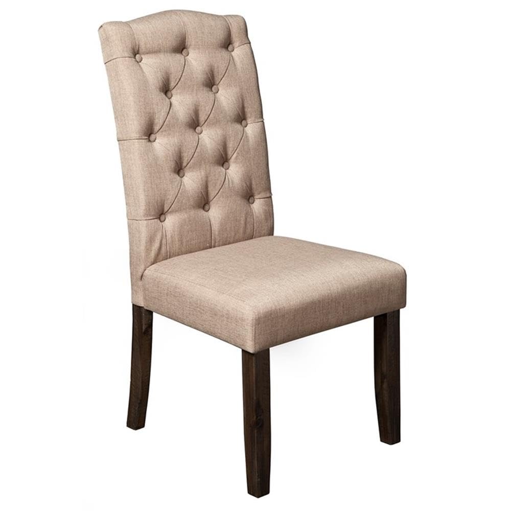 Premium Alpine Furniture Newberry Parson Chairs - Set of 2 Upholstered Dining Side Chairs with Wooden Legs for Kitchen, Dining Room, and Event Seating