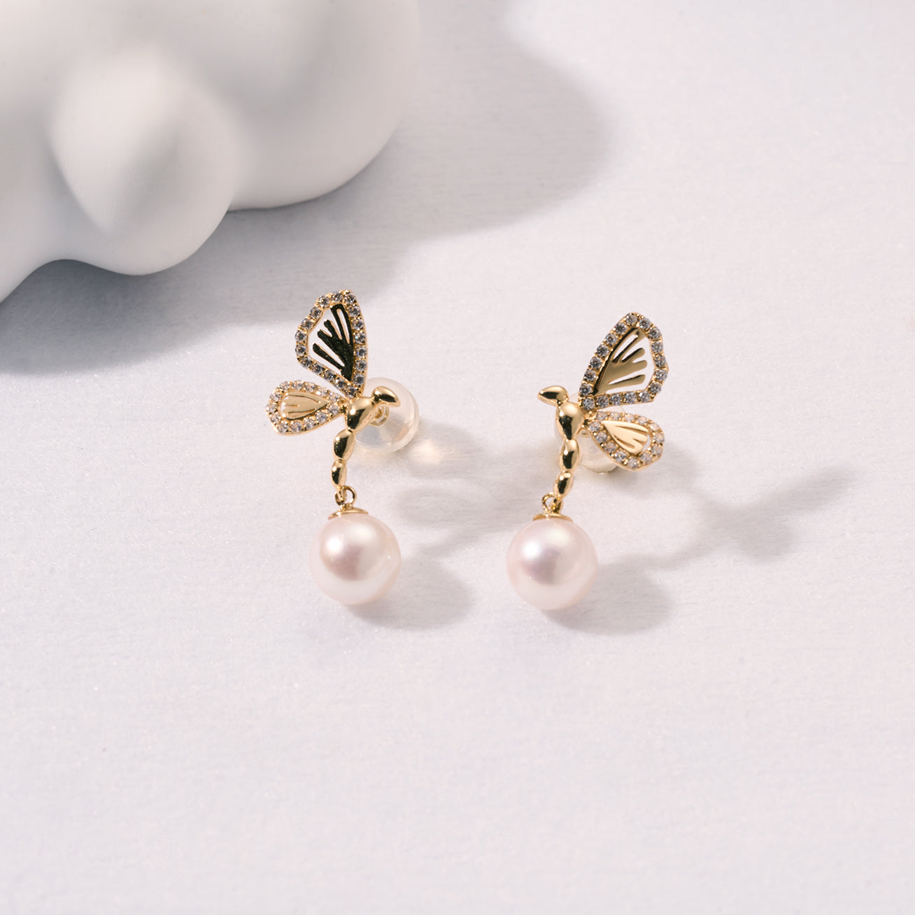 18K Solid Gold Akoya Hanadama Pearl Earrings for Women - Luxury Japanese Cultured Pearls, Hypoallergenic Gift for Wedding, Anniversary & Special Occasions
