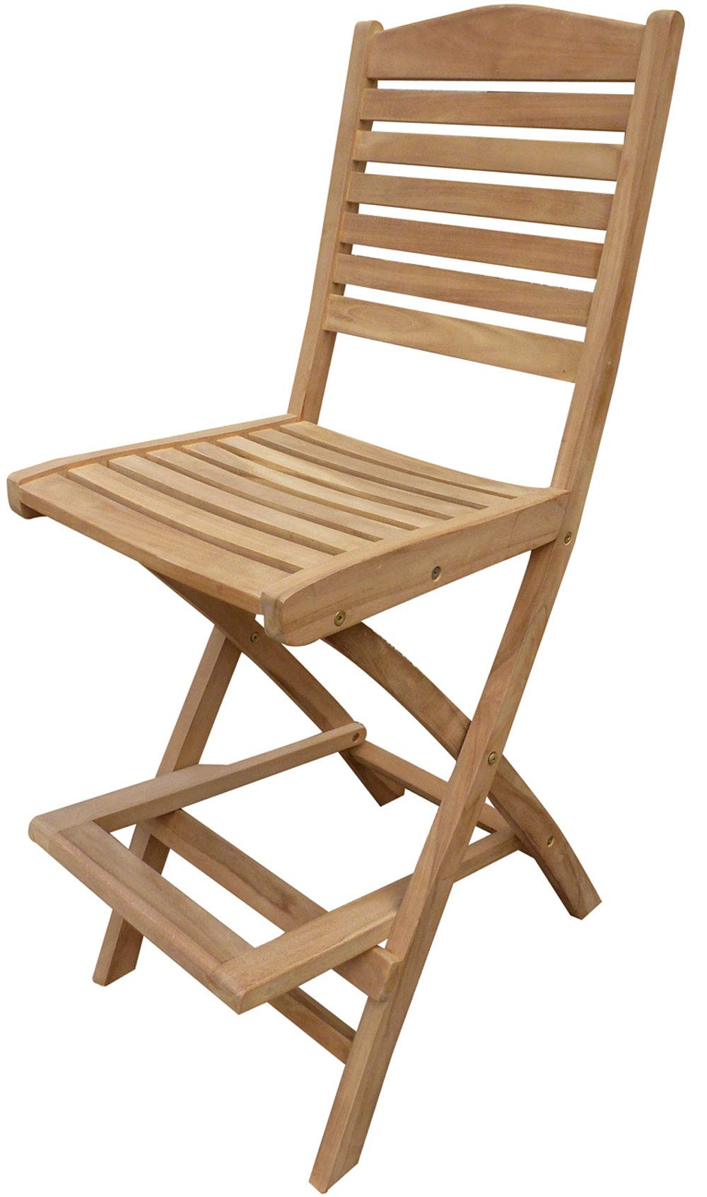 Premium Solid Teak Wood Folding Bar Stool - Seven Seas Oceanview Outdoor Patio Furniture for Beach Houses, Poolside Lounging & Backyard Entertaining