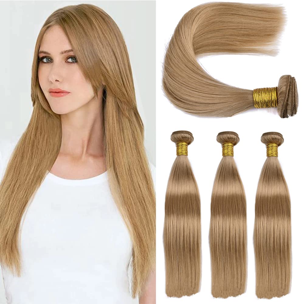Queen Mink Brazilian Hair Weave Bundles #27 Honey Blonde - 14