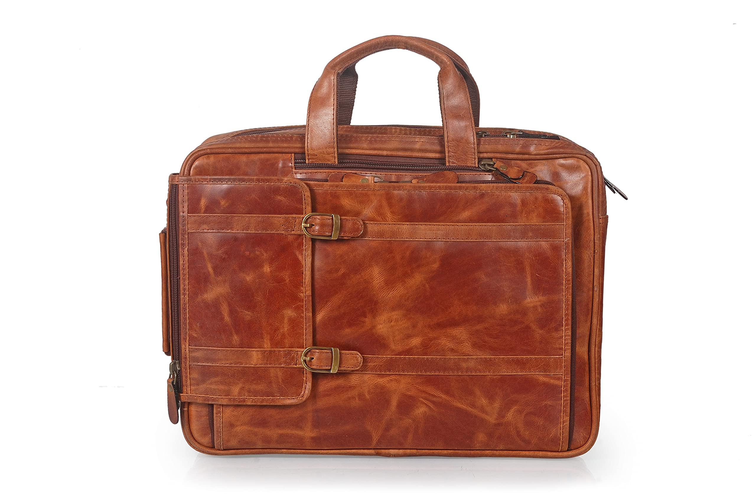 GATUDI Leather Convertible Backpack - Unisex Laptop Briefcase, Crossbody Shoulder Bag for Business, Office & School - Stylish & Durable Daypack for Work, Travel & Daily Use