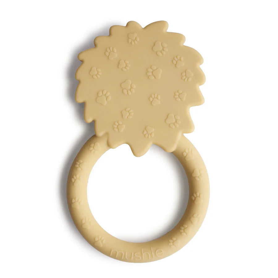 Mushie Lion Teether - Natural & Safe Baby Teething Toy for Soothing Sore Gums - BPA Free & Eco-Friendly - Perfect for Infants & Toddlers at Home or On-the-Go