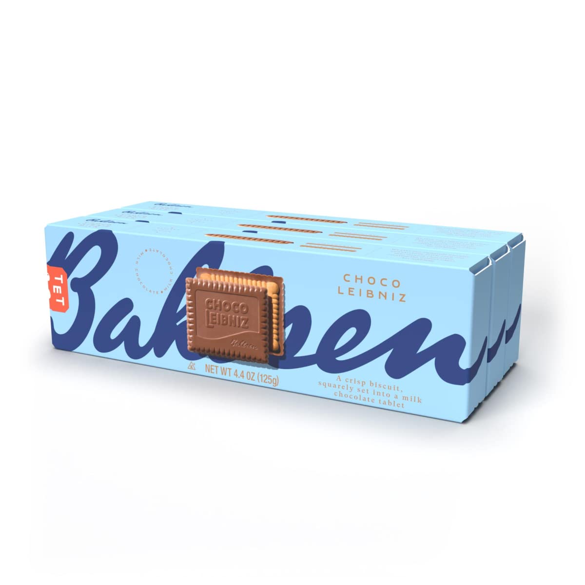 Bahlsen Choco Leibniz Milk Chocolate Cookies (3 Pack) - German Butter Biscuits with Thick Chocolate Layer - 4.4 oz per Box - Perfect for Tea Time, Gifts & Snacking