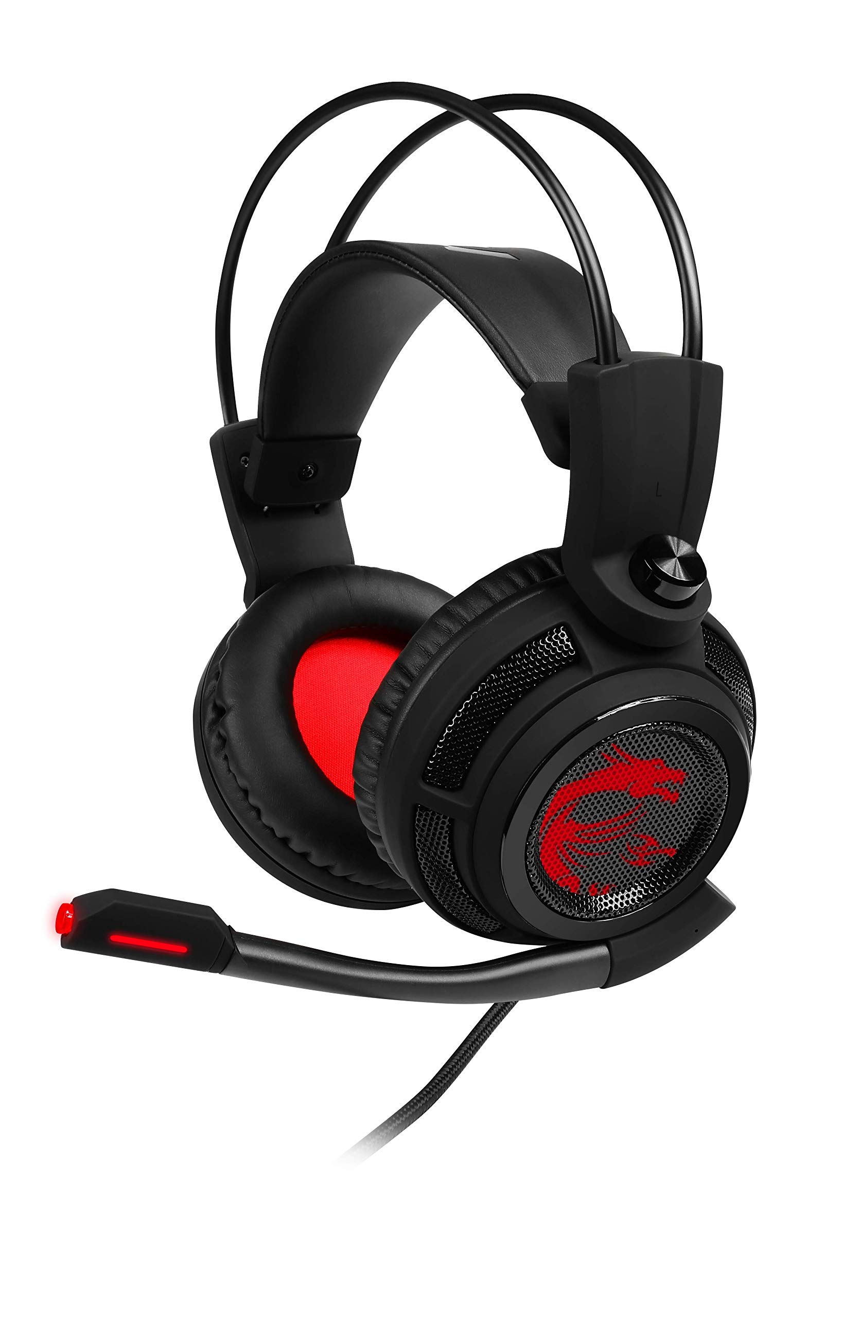 MSI DS502 Gaming Headset with 7.1 Virtual Surround Sound, Ergonomic Design & Noise-Canceling Mic for PC, Mac - Perfect for FPS Games, Streaming & Online Meetings