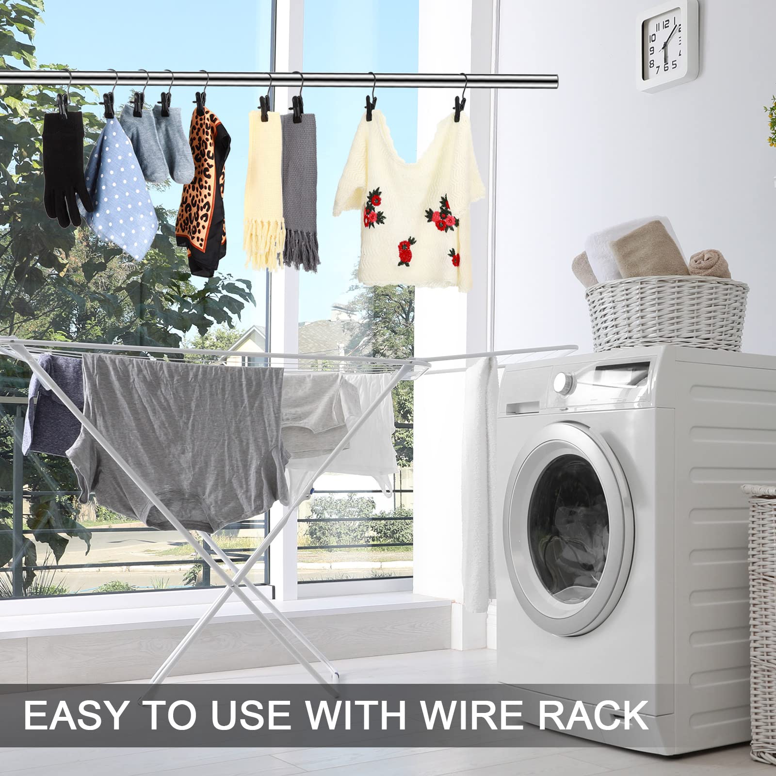 100 Pack Boot Hangers for Closet - Space Saving Laundry Hooks & Clothes Organizer - Perfect for Boots, Hats, Towels & Travel Storage (Electrophoresis Black) - Ideal for Home, Dorm & Closet Organization