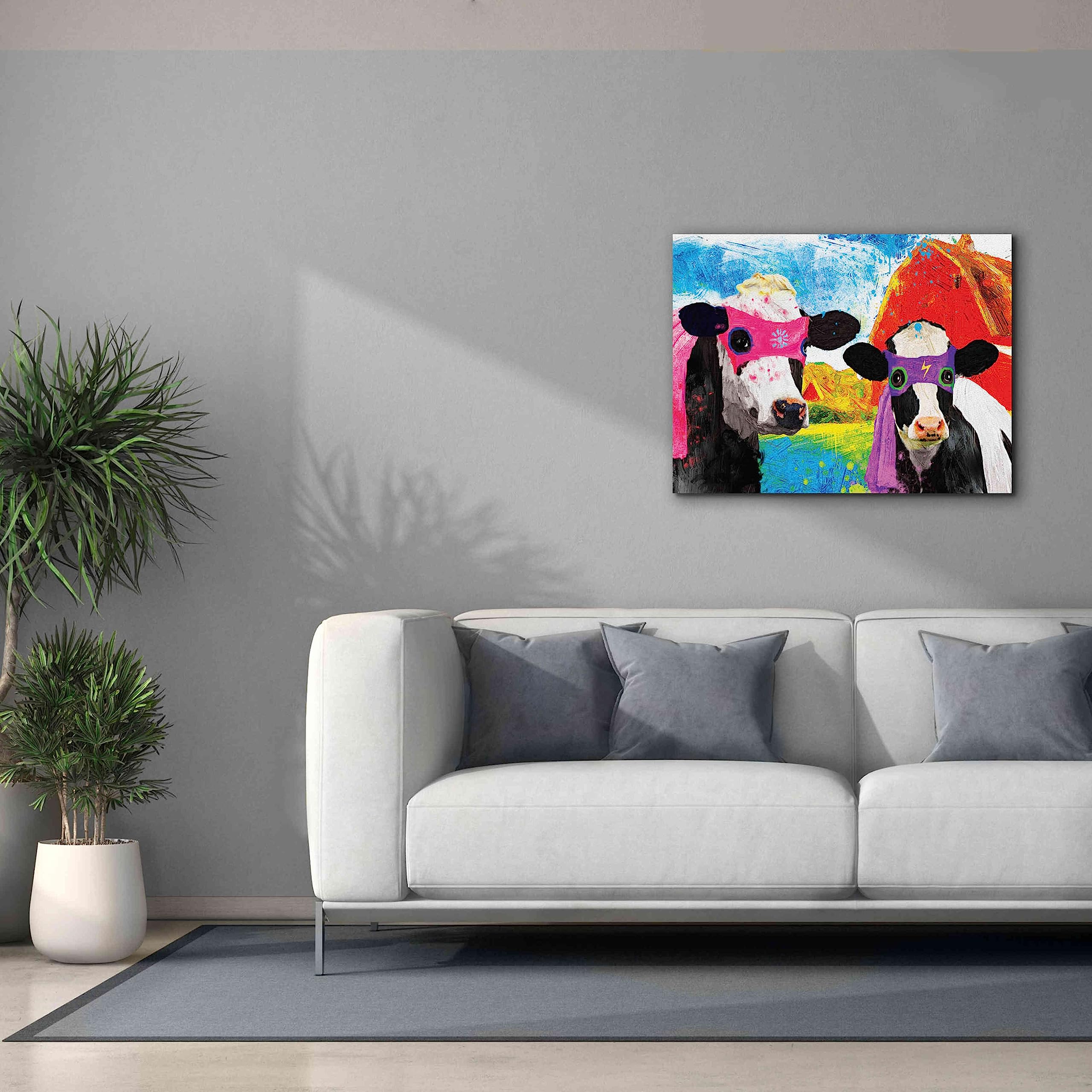 Lightning Girl and Tina by Porter Hastings - 34x26 Inch Wall Art Canvas Print for Living Room, Bedroom & Office Decor
