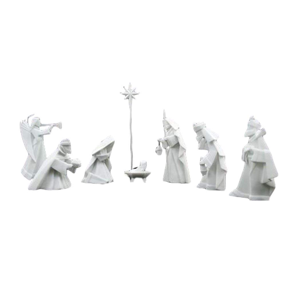 100-Piece 180 Degrees Porcelain Nativity Set - Perfect for Christmas Decorations, Home Displays & Holiday Gifts