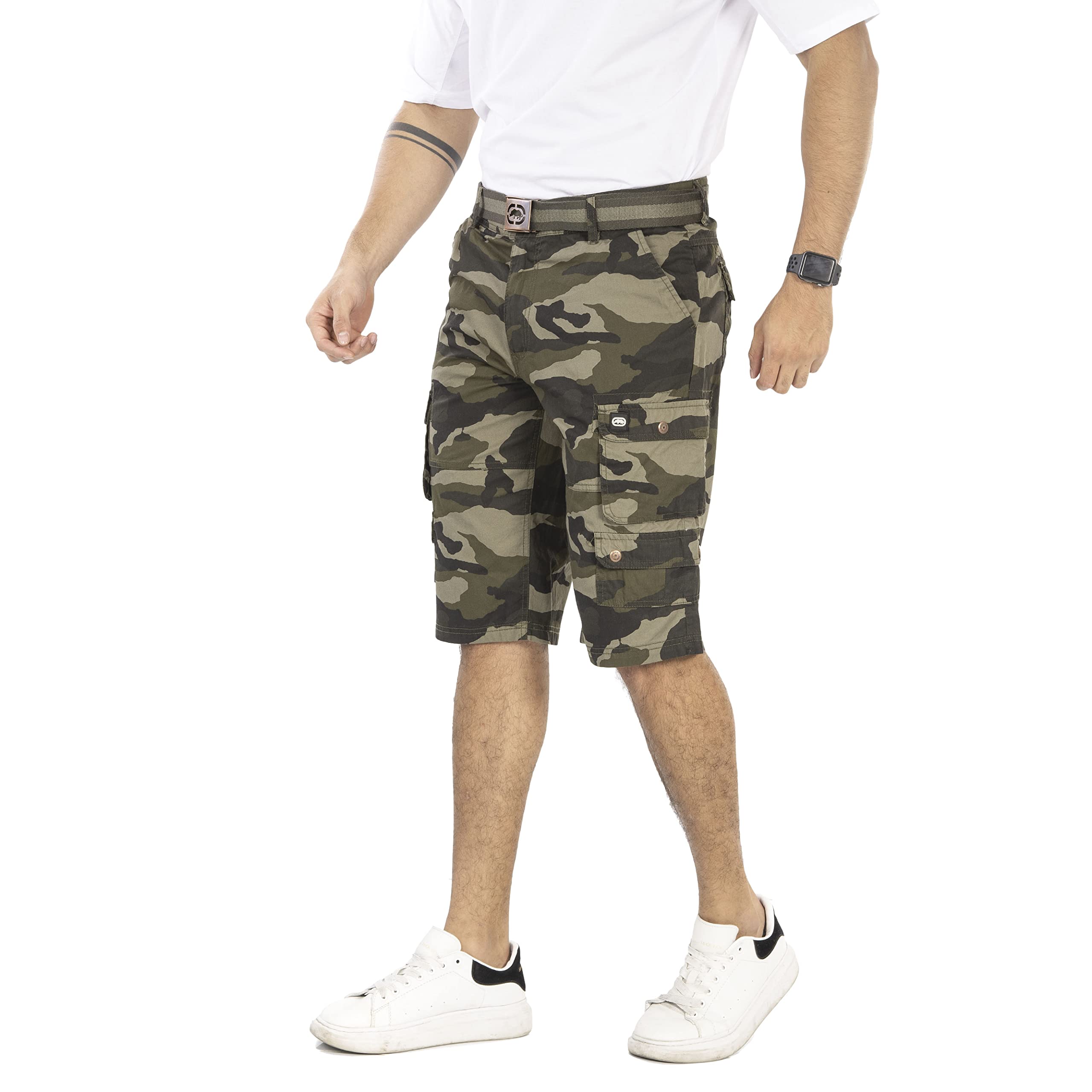Ecko Men's Cargo Shorts with Belt - Comfortable Twill Fabric for Casual Wear & Outdoor Activities | Perfect for Hiking, Travel, and Summer Adventures
