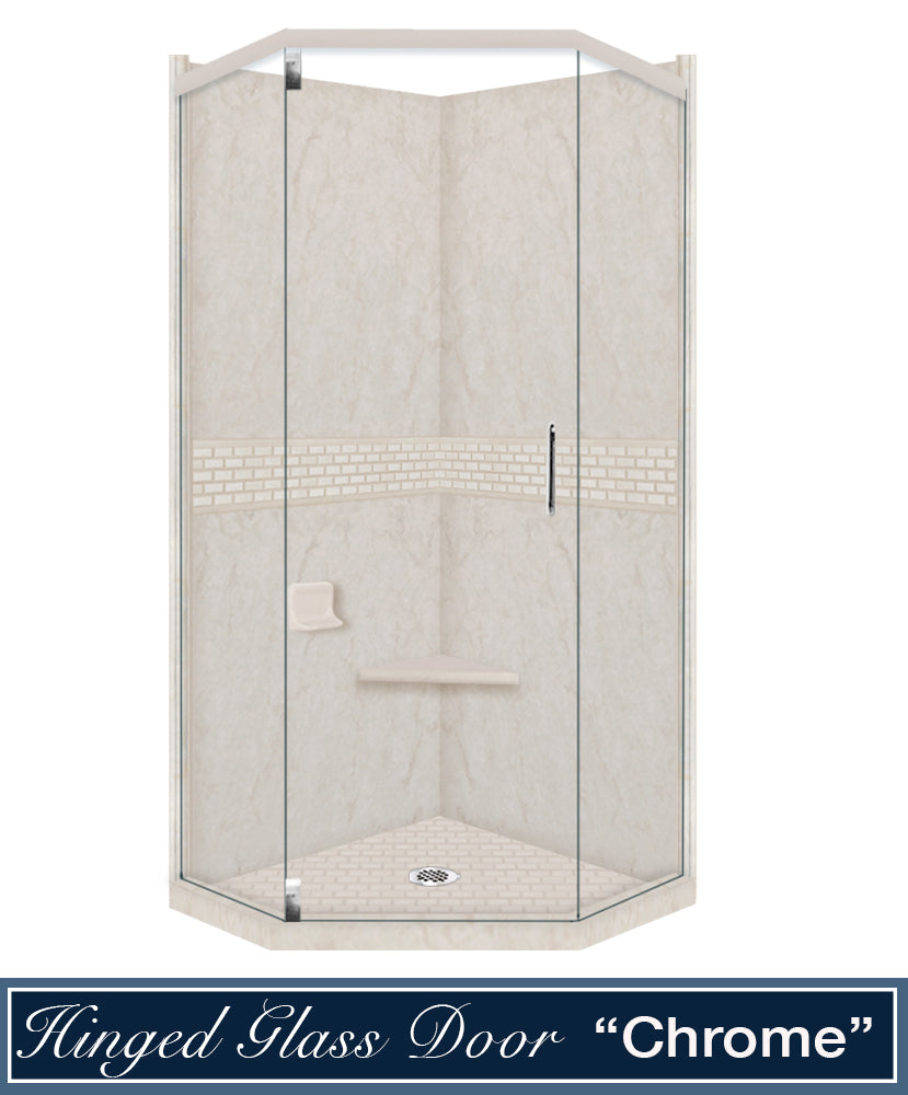 Rafe Marble Classic Neo Frameless Shower Enclosure Kit - Waterproof Bathroom Upgrade for Modern Homes, Spa-Like Shower Experience