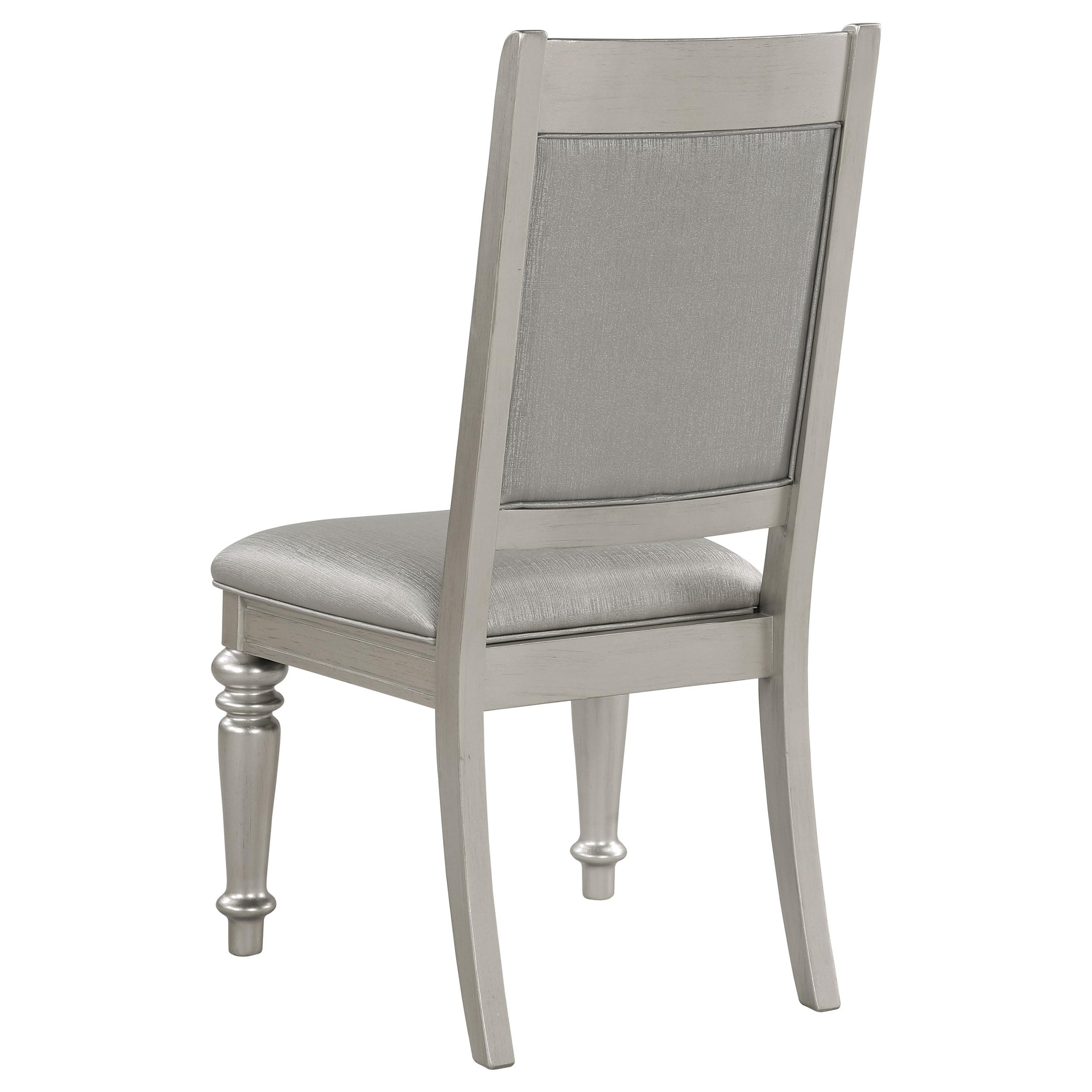 Danette Upholstered Side Chairs with Tufted Back - Set of 2 Metallic Platinum Dining Chairs by Coaster Furniture | Perfect for Dining Room, Kitchen, or Home Office
