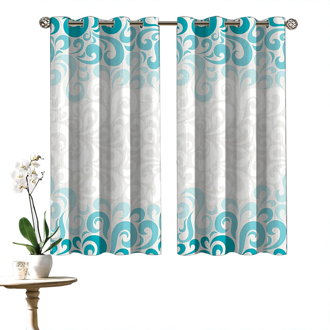 Printed Blackout Curtains for Bedroom & Living Room - Grommet Window Drapes 72x45 Inches, Thermal Insulated Room Darkening Panels (FHYDKB49P) - Perfect for Home Decor, Privacy & Light Control