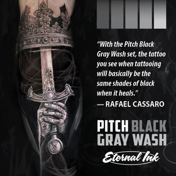Eternal Pitch Black Gray Wash Dark Ink - Premium Dark Ink for Calligraphy, Tattoos & Art - Ideal for Professional Artists and DIY Projects