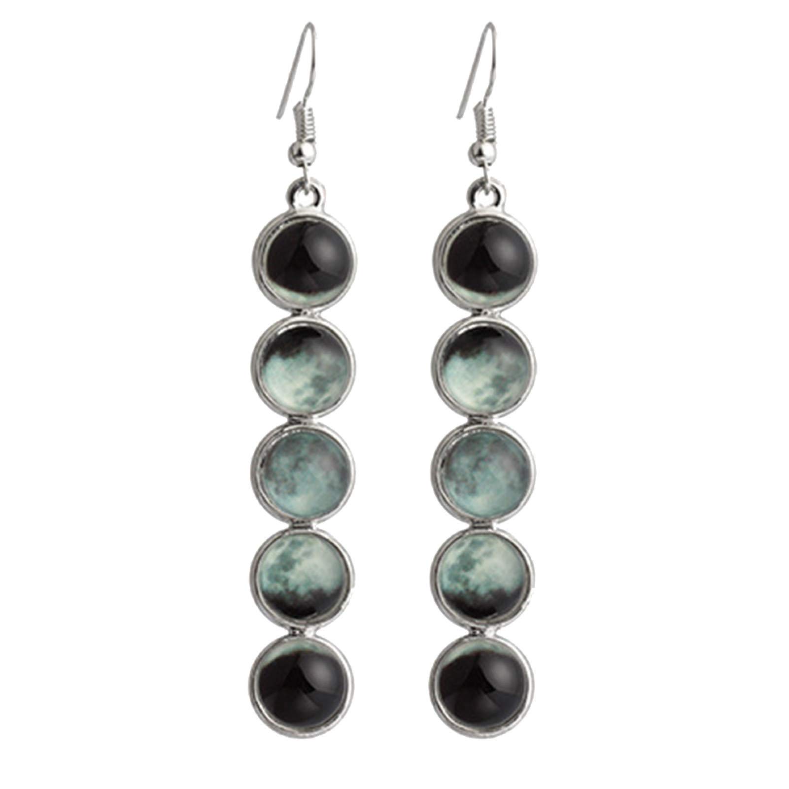Luminous Moon Glass Bead Dangle Earrings for Women & Men - Fashion Dome Hook Jewelry for Girls & Boys | Perfect for Parties, Date Nights & Festive Occasions