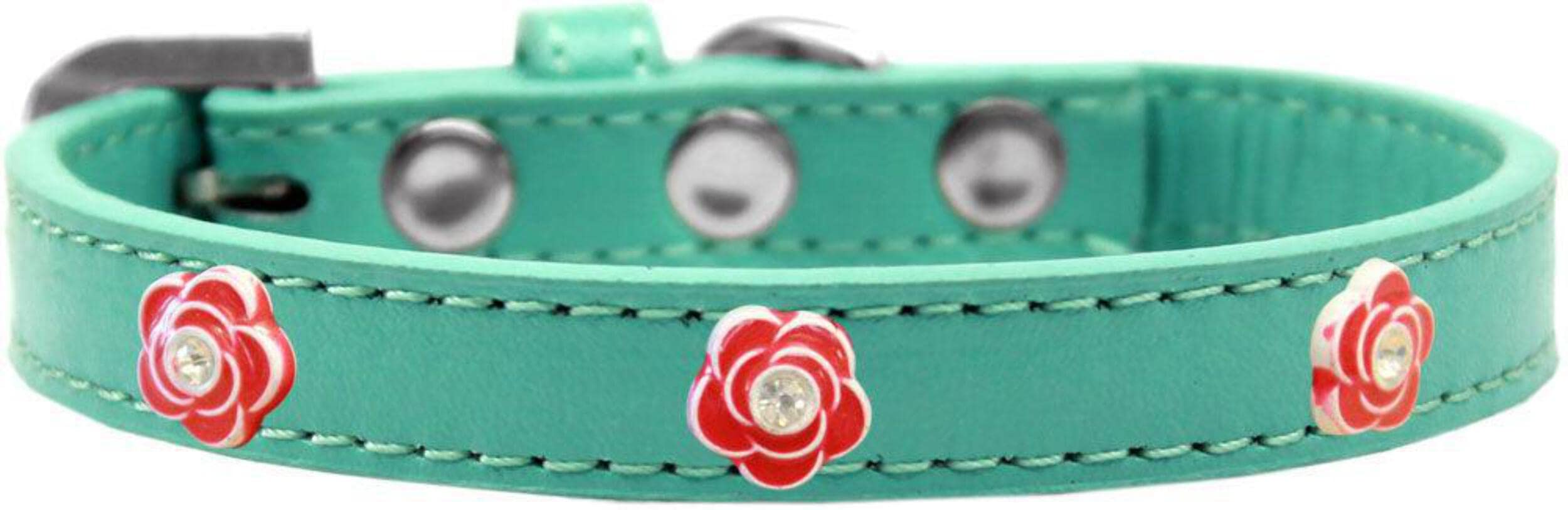 Red Roses Dog Collar for Small & Large Dogs - Adjustable Pet Fashion Collar with Floral Design - Perfect for Daily Walks, Training & Special Occasions