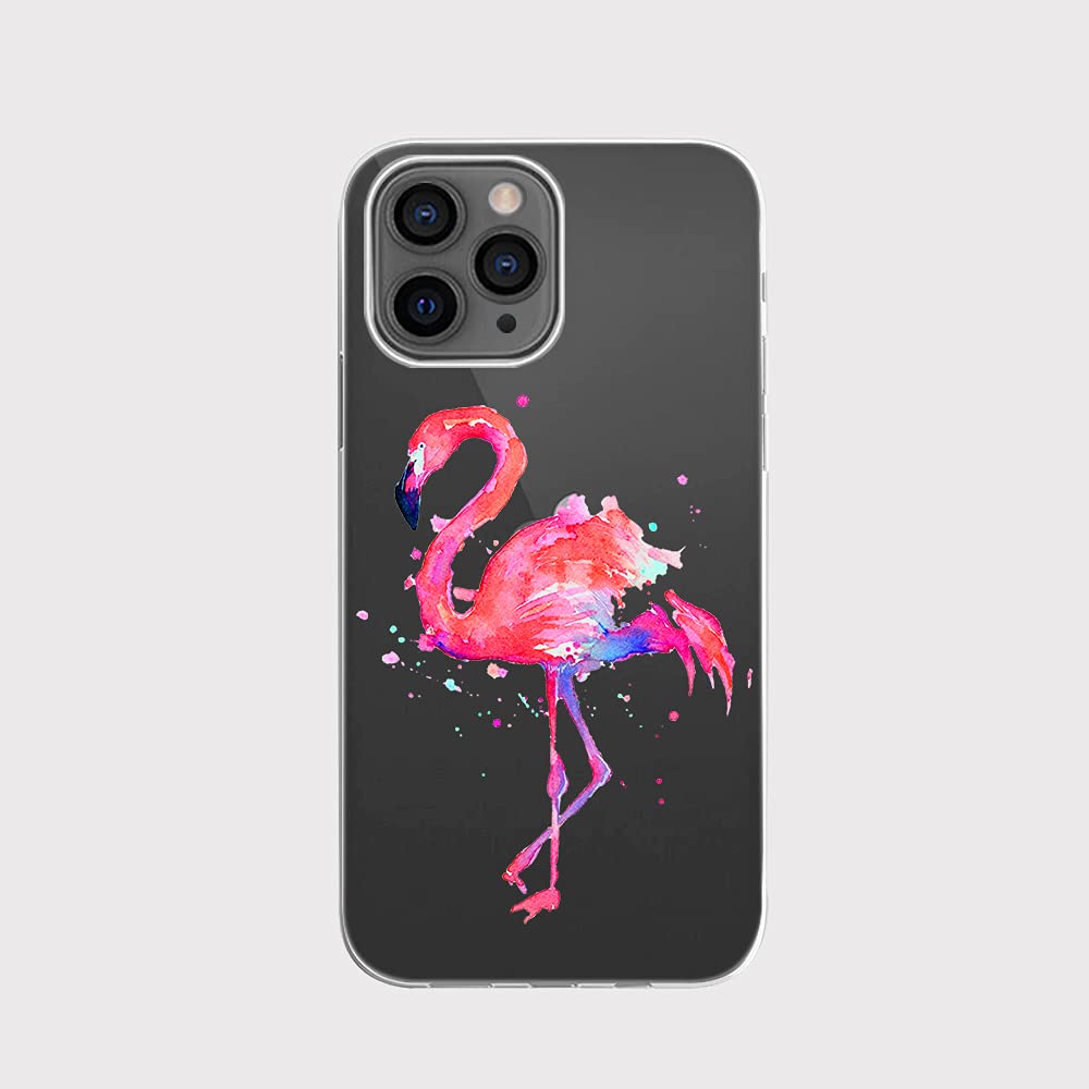 iPhone 13 Pro Max Case (6.7 Inch) - Cute Pink Flamingo Design TPU Protective Clear Cover for Women & Girls | Shockproof Slim Fit Case with Animal Pattern | Perfect for Everyday Use, Travel & Gift Giving