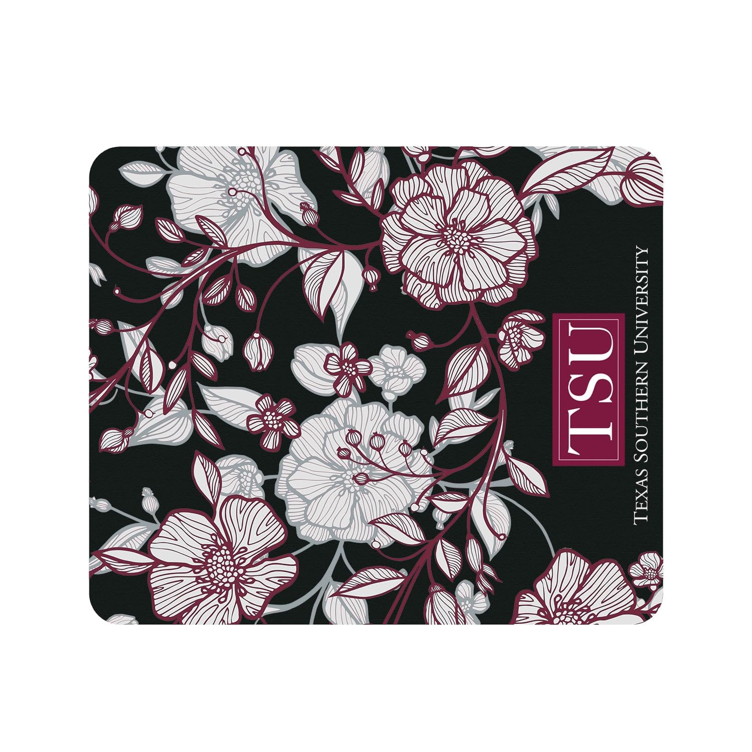 Texas Southern University Mouse Pad - Non-Slip Fabric Desk Mat with Floral Lace Design for Gaming, Office & Home Computer Use