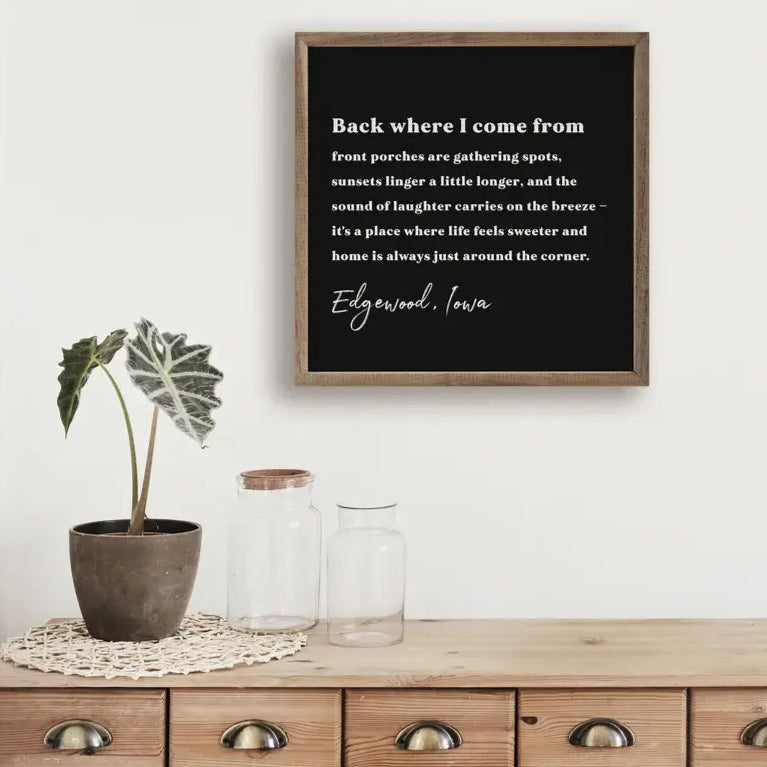 Personalized City & State Wood Framed Print - Custom Home Decor for Wall Art, Housewarming Gift & Office Decoration - Perfect for Living Room, Bedroom or Workspace