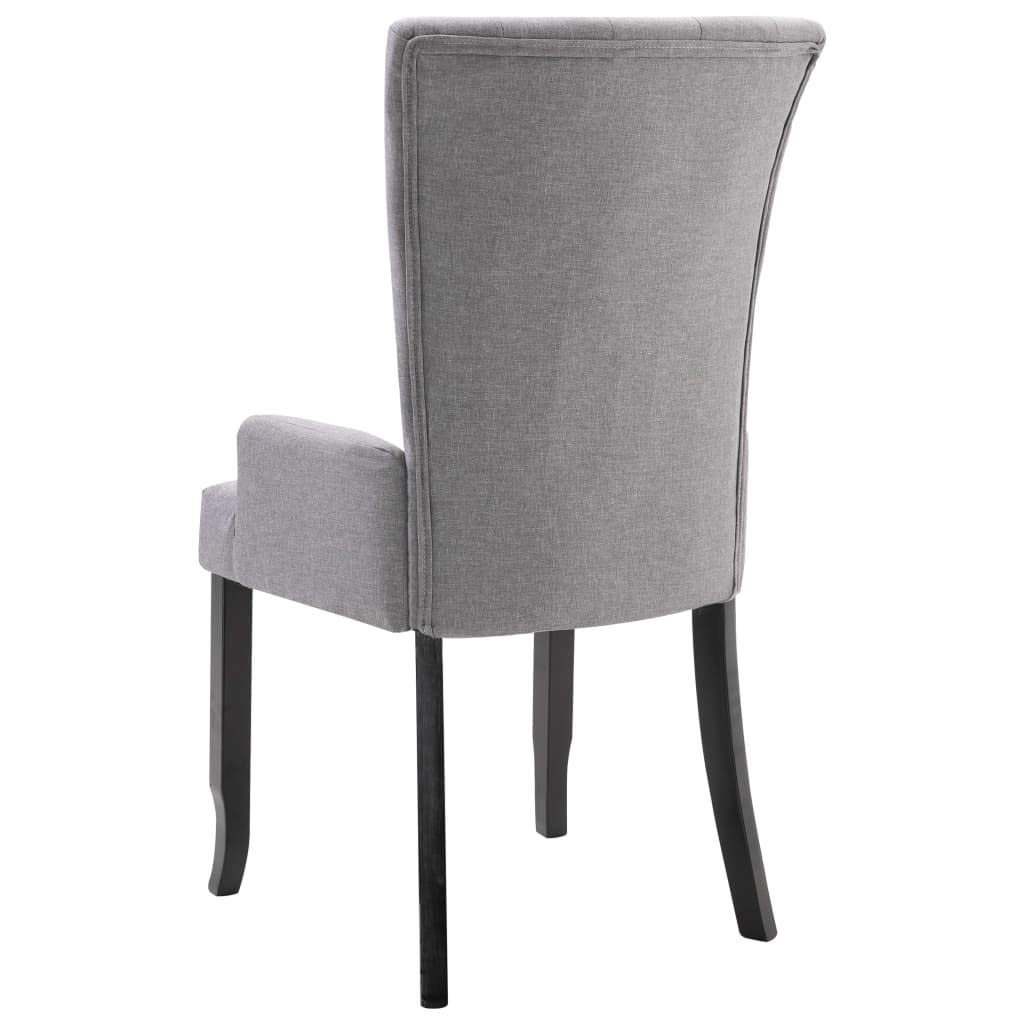 Light Grey Fabric Dining Chairs with Armrests - Comfortable Kitchen & Dining Room Chairs for Home, Restaurant - Perfect for Family Meals, Entertaining Guests & Cozy Dining