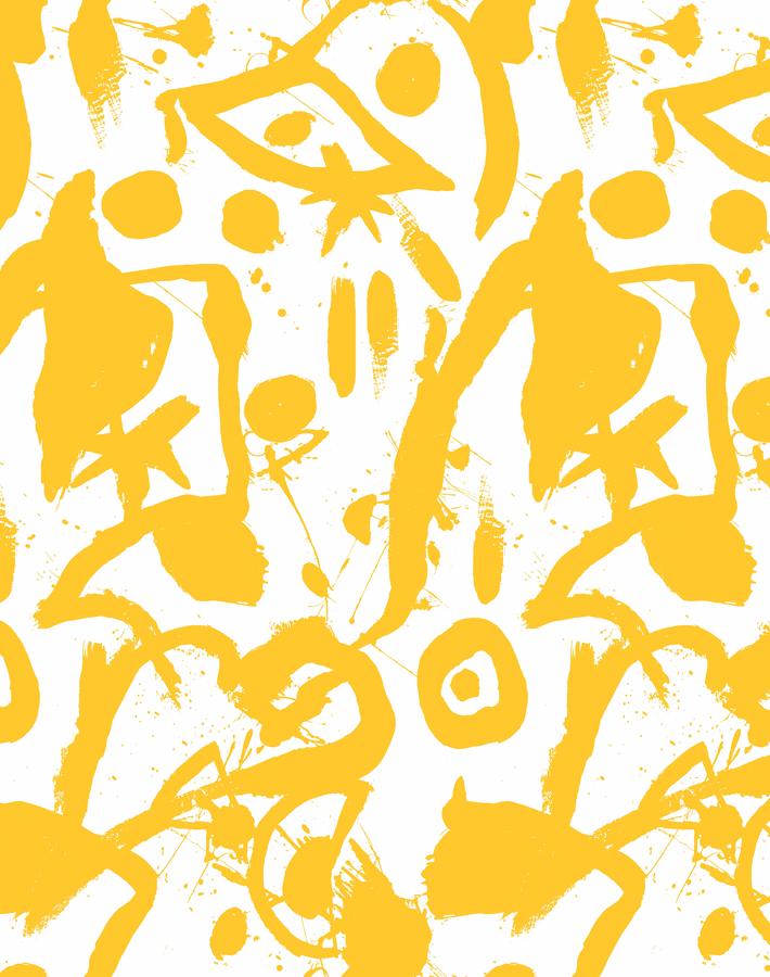 Chris Benz 'El Quijote' Yellow Wallpaper - Vintage Spanish Literature Inspired Peel & Stick Wallpaper for Living Room, Bedroom, or Office Decor