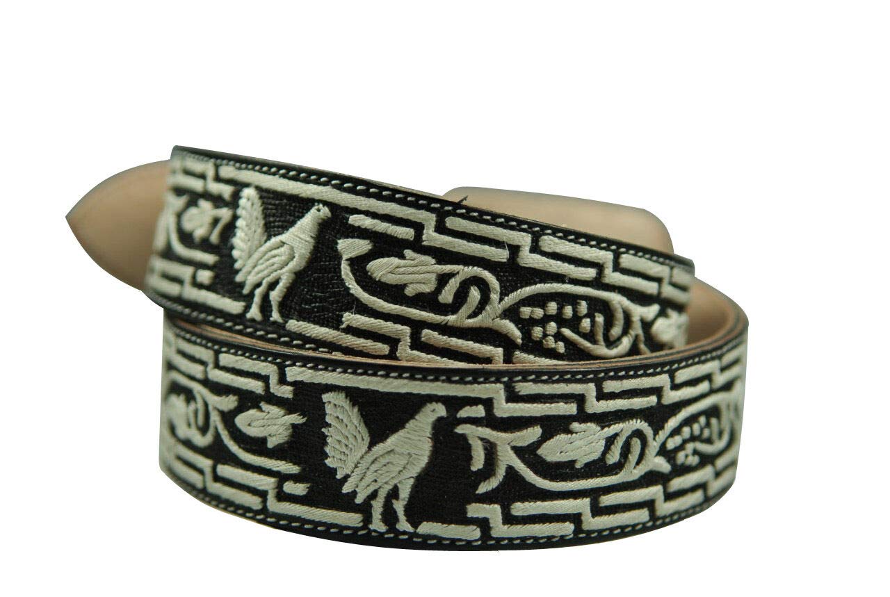 Handmade Embroidered Leather Belt for Men & Women - Stylish & Durable Fashion Accessory for Casual, Office & Special Occasions