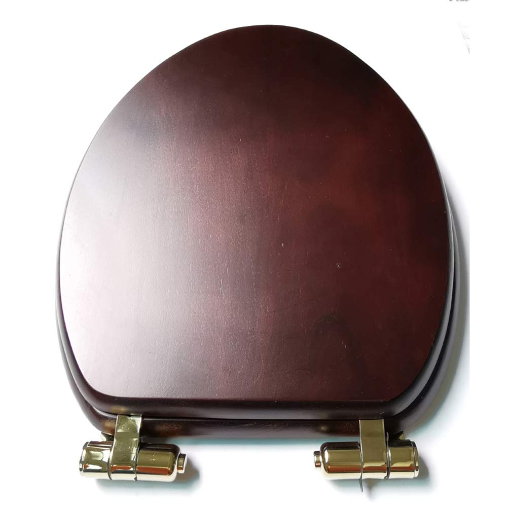 Premium Natural Rubber Wood Toilet Seat - 17.7