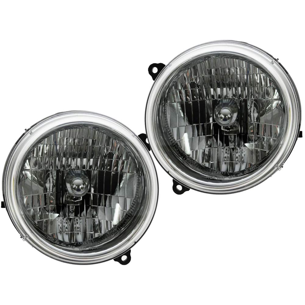 OE Style Replacement Headlights Assembly for Jeep Liberty 2003-2004 - Left Driver & Right Passenger Sides Pair (CH2502146 CH2503146 55155809AB 55155808AB) - Durable LED Lighting for Off-Road & Night Driving
