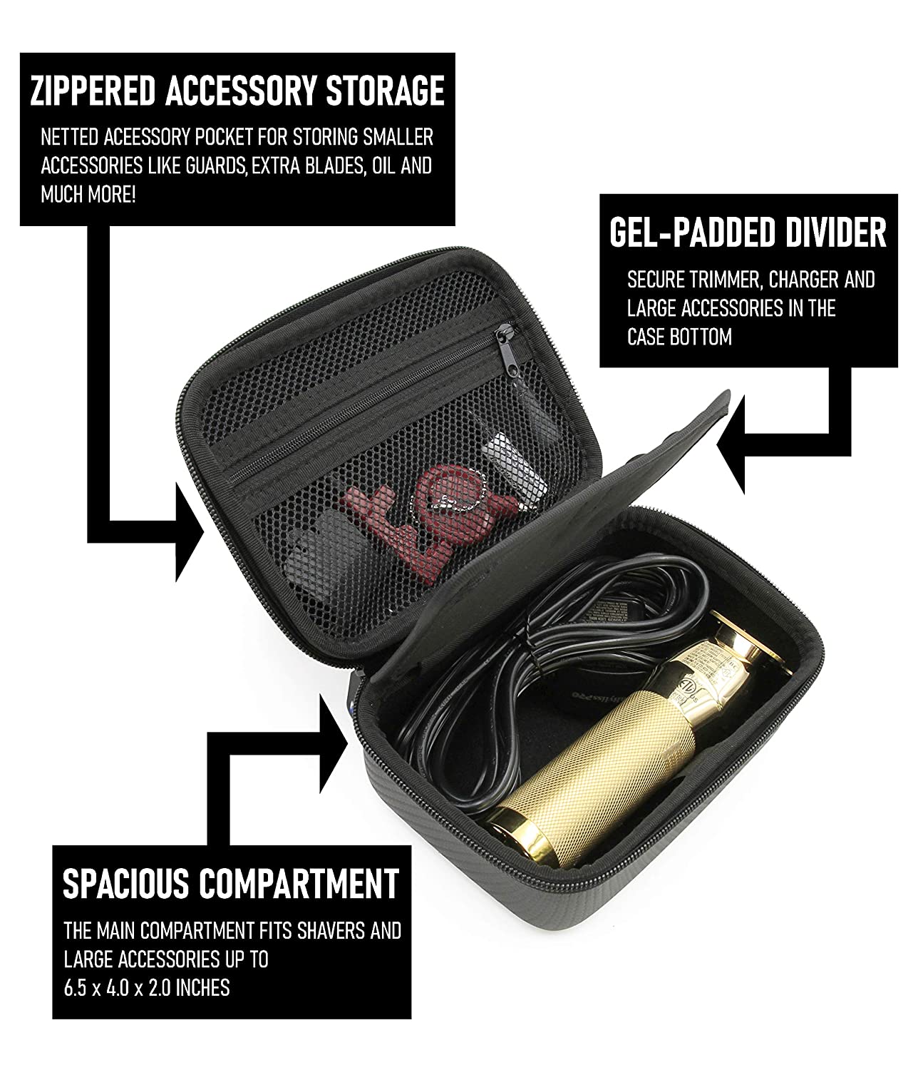 CASEMATIX Trimmer Case for Babyliss Cordless Trimmers - Protective Storage for Men's Grooming Tools | Fits All Cordless Models | Perfect for Travel, Home & Salon Use