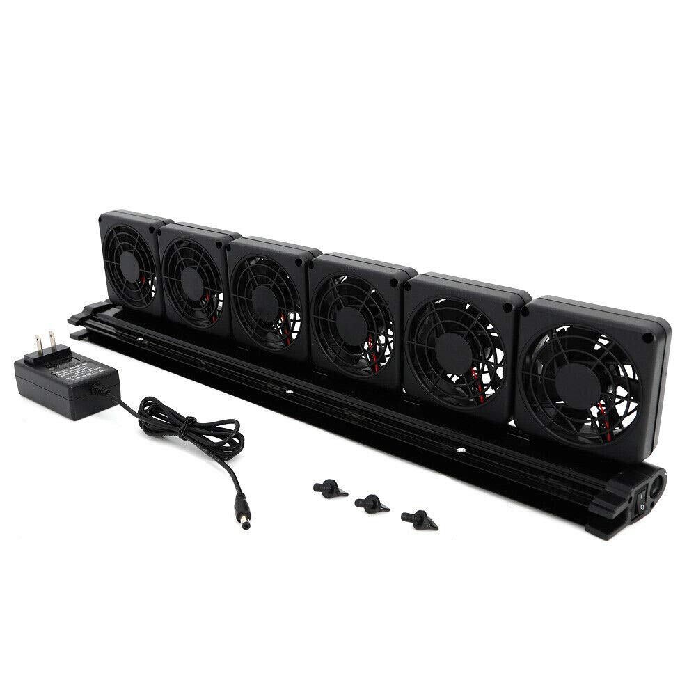 LOYALHEARTDY Aquarium Cooling Fan - 4/6 Fan Fish Tank Chiller with Cold Wind Adapter for Marine & Freshwater Tanks | Keep Your Aquatic Pets Cool in Summer | Perfect for Home Aquariums, Reef Tanks & Breeding Setups