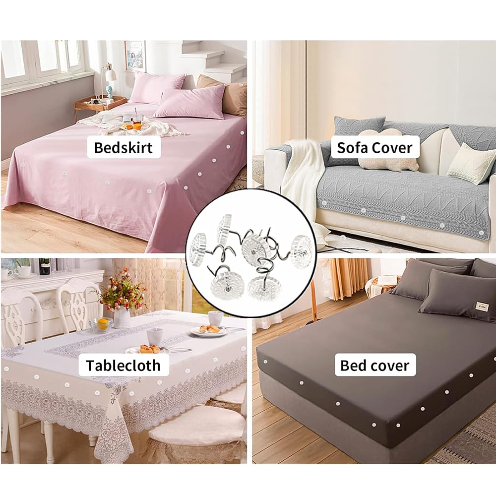 30PCS Twist Spiral Pins - Non-Slip Couch Sofa Bed Slipcover Clips, Cat Scratch Pad & Quilt Fixers - Secure Bed Sheets, Cushions & Furniture Covers - Perfect for Home, Office & Pet Use