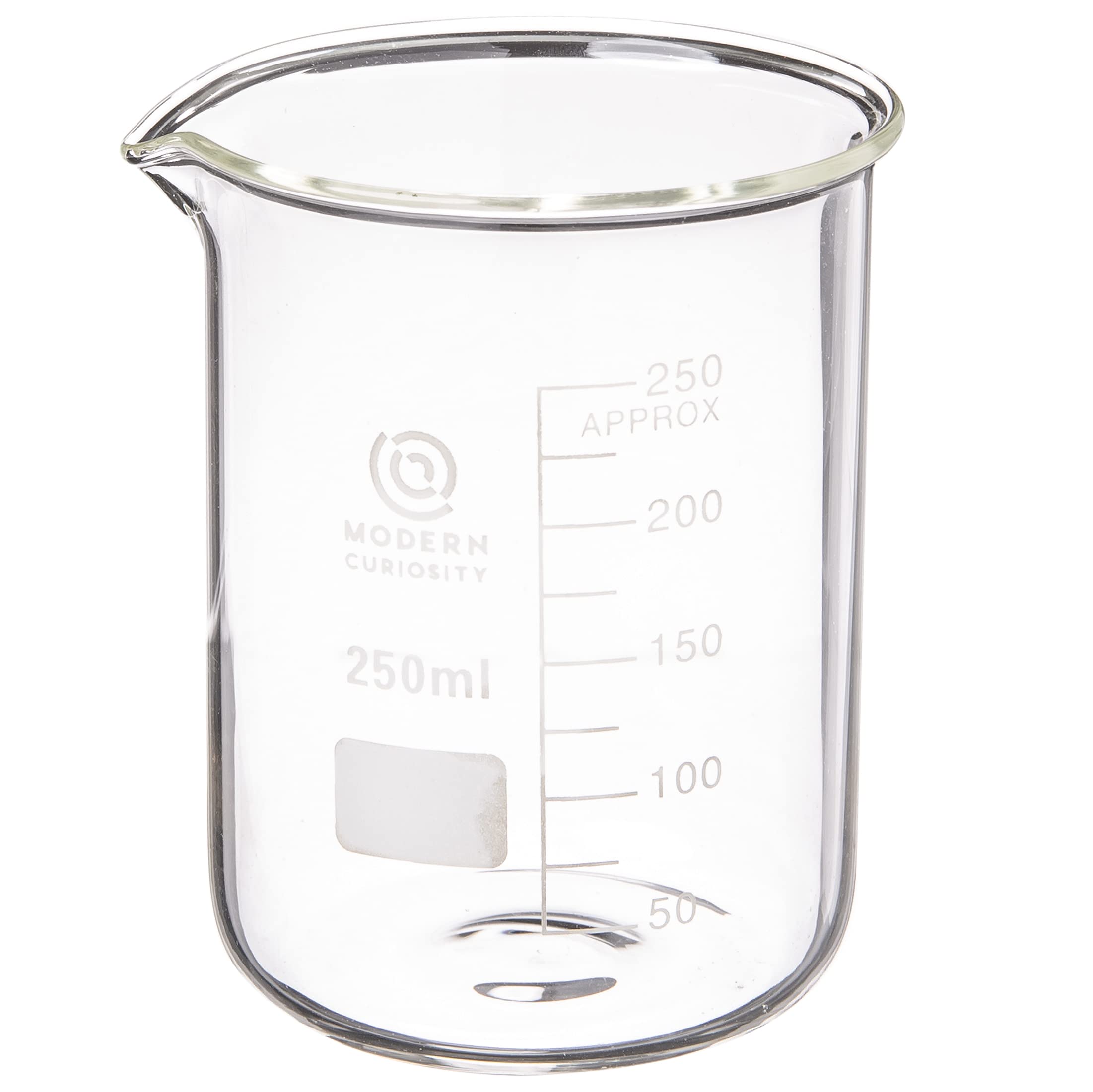 Borosilicate Glass Beakers Set - 250mL, 4-Pack - Durable Chemistry Lab Equipment for Science Education, Research, and Industrial Labs - Ideal for Classroom Experiments and Academic Studies