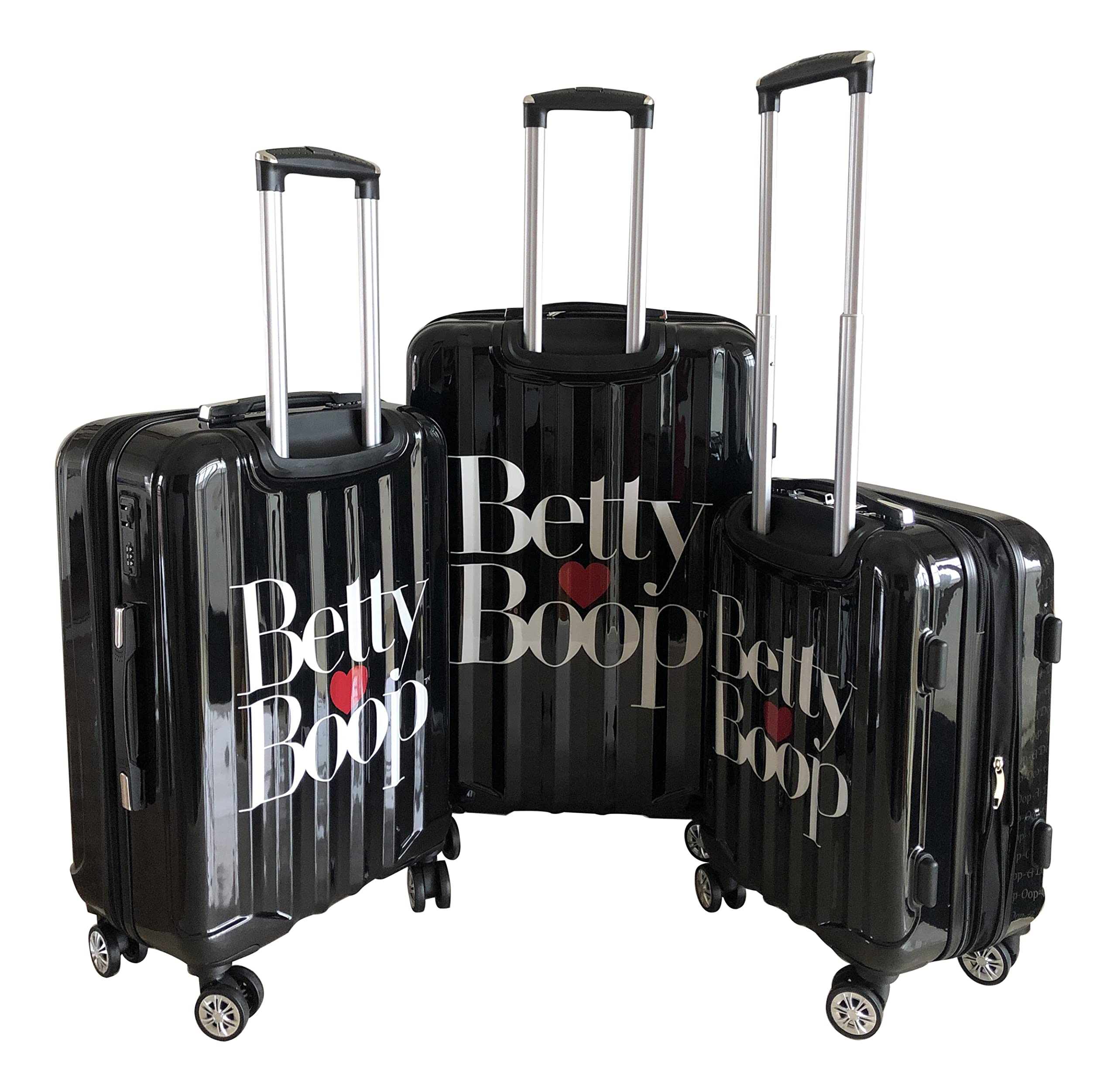 Betty Boop Themed Hard Shell Luggage Set - 3-Piece Carry-On, Medium & Large Suitcases with Spinner Wheels, Expandable Design & TSA Lock - Stylish Travel Essentials for Betty Boop Fans (Perfect for Air Travel, Road Trips & Vacation Getaways)
