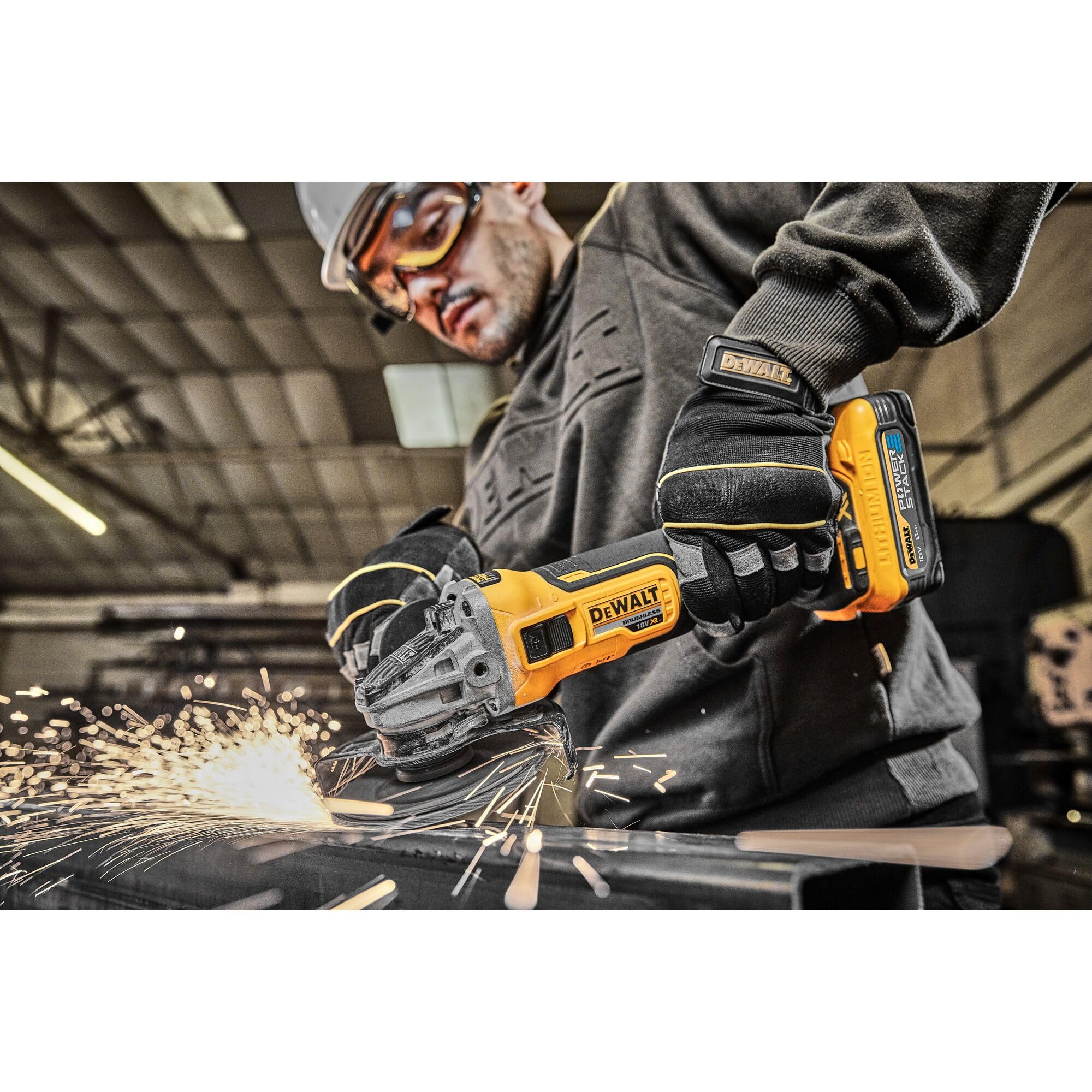 DEWALT 20V MAX* XR 4-1/2-Inch Cordless Angle Grinder with Kickback Brake & Slide Switch - Tool Only (DCG405B) - Perfect for Metal Cutting, Grinding & DIY Projects