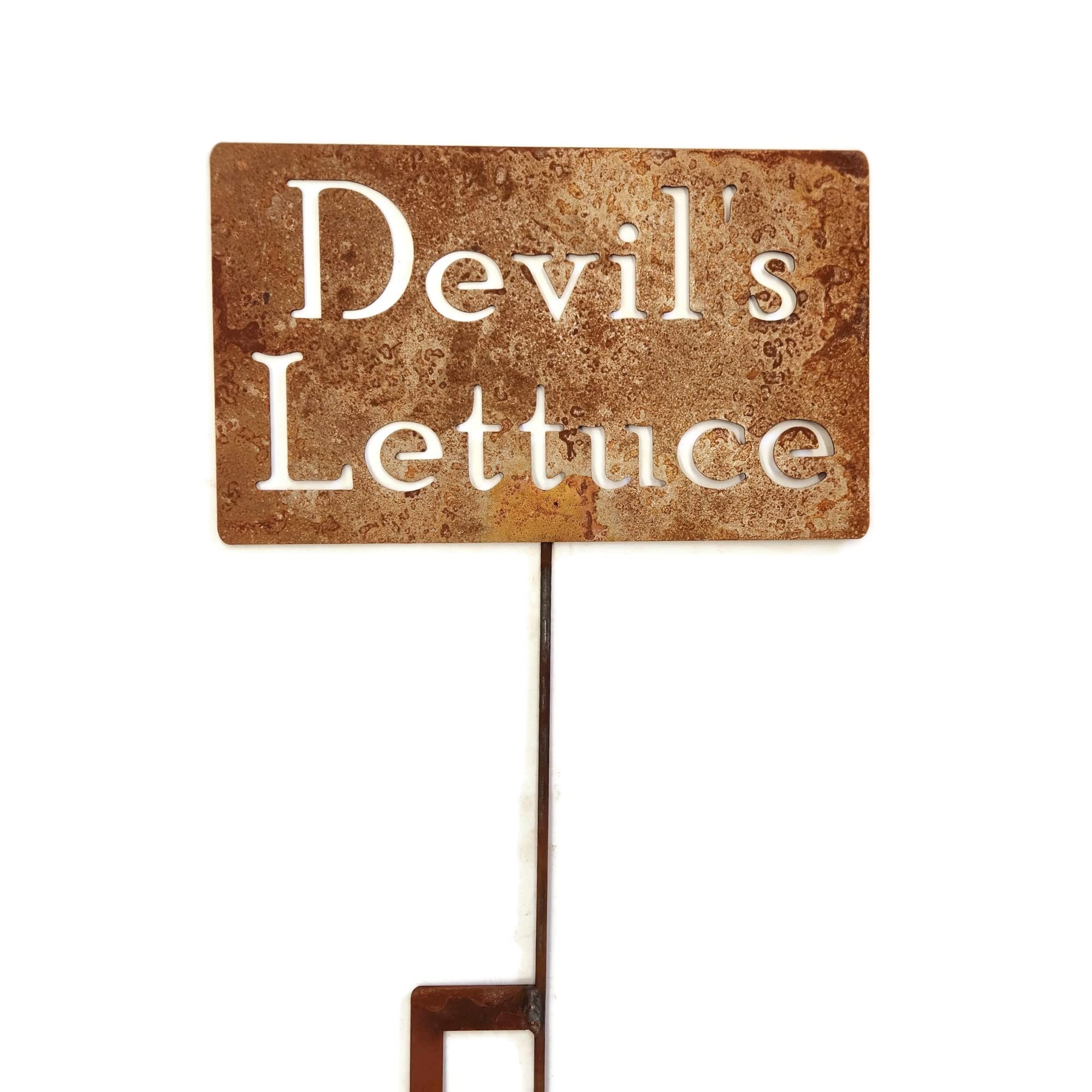 Funny Garden Stake 20-33 Inches Tall - Devil's Lettuce Design (Large 28