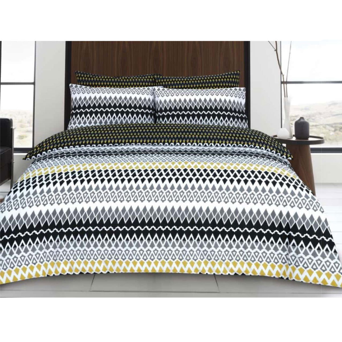 Premium Gene Digital Black Quilt Cover Set King Size - Soft Bedding for Luxurious Comfort - Perfect for Master Bedroom, Guest Room & Hotel Decor