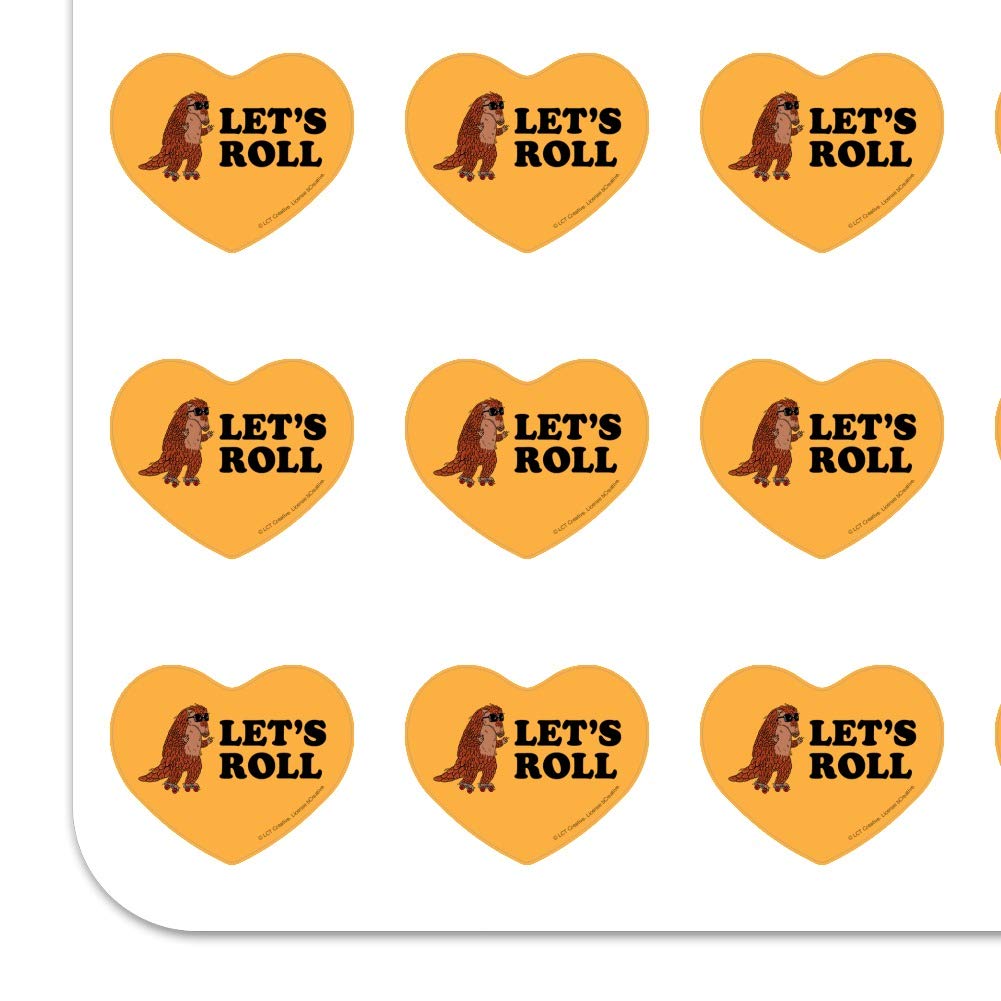 Funny Armadillo Roller Skates Stickers - Heart Shaped Planner & Scrapbook Decoration for DIY Crafts, Journals, Bullet Notebooks - Cute Vinyl Decals for Scrapbooking, Calendar Decor, and Gift Wrapping