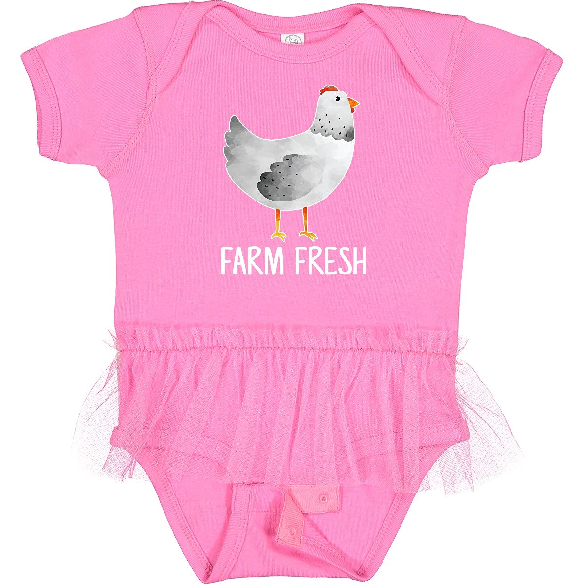 Inktastic Farming Chicken Farm Fresh Infant Tutu Bodysuit - Cute Baby Girl Outfit for Farm Theme Parties, Photo Shoots & Everyday Wear