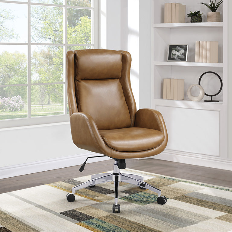 OSP Furnishings Blanchard Faux Leather Office Chair - Ergonomic Executive Desk Chair with Adjustable Height & Swivel - Perfect for Home Office, Gaming & Workspaces