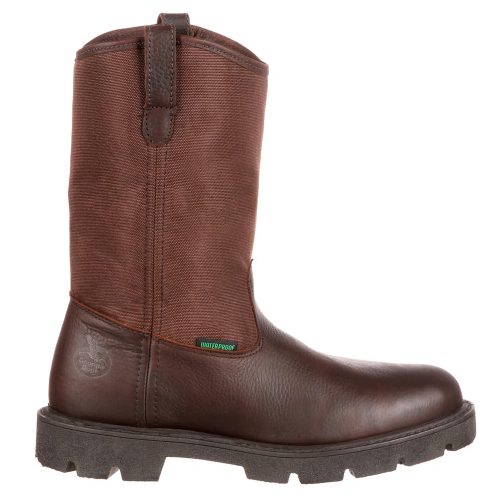 Georgia Boot Men's Homeland Wellington Work Boot - Waterproof, Slip-Resistant, Steel Toe for Construction, Farming & Outdoor Work
