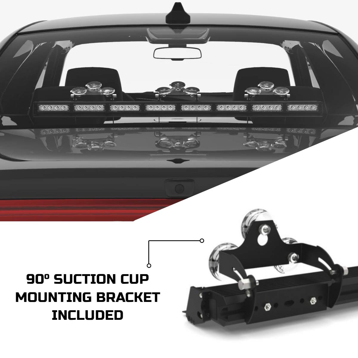 SpeedTech Lights Striker TIR 8 Head LED Traffic Advisor Light Bar - Emergency Vehicle Warning Strobe Light for Police, Fire Trucks & Ambulances - High Visibility Directional Safety Lighting for Roadside Emergencies & Traffic Control