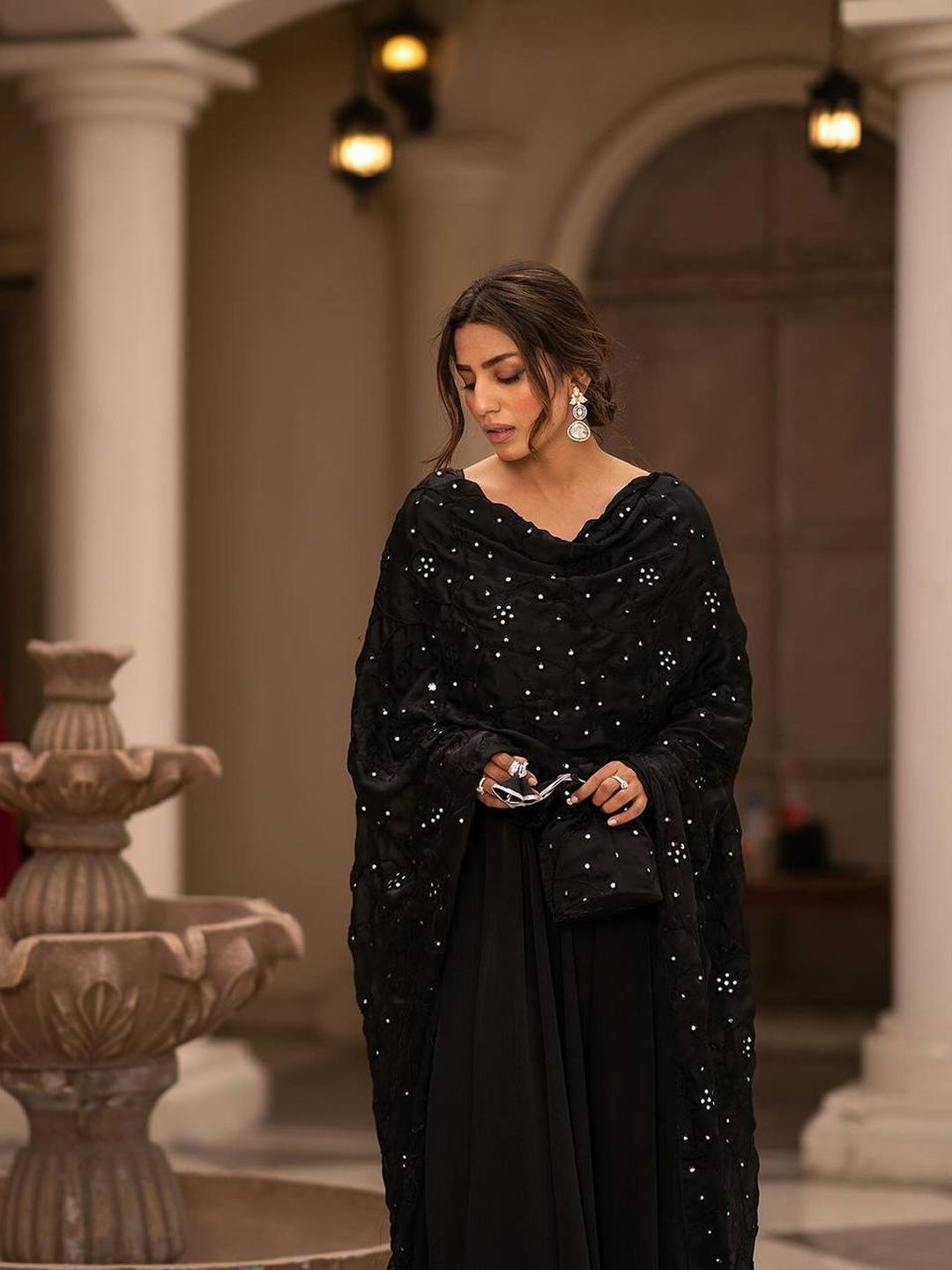 Elegant Black Anarkali Dress with Exquisite Embroidery | Premium Festive Wear for Women | Perfect for Weddings, Parties & Special Occasions