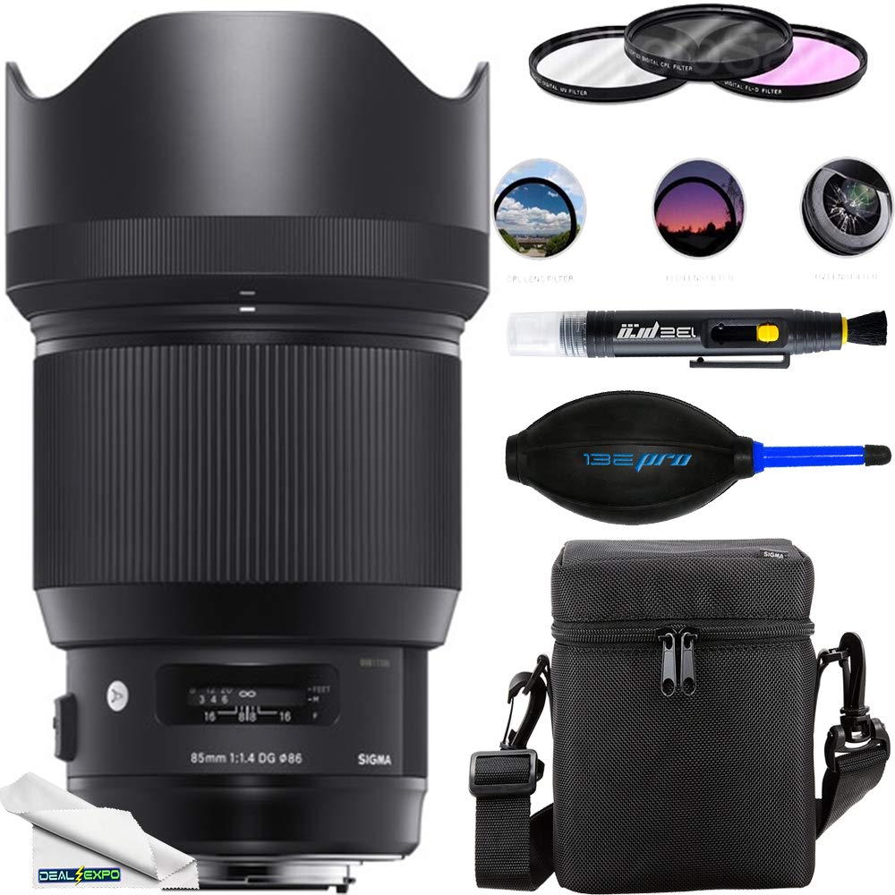 Sigma 85mm f/1.4 DG HSM Art Lens for Canon EF Mount - Professional Portrait Photography & Wedding Lens with Deal-Expo Kit - Perfect for Low Light, Studio & Outdoor Shoots