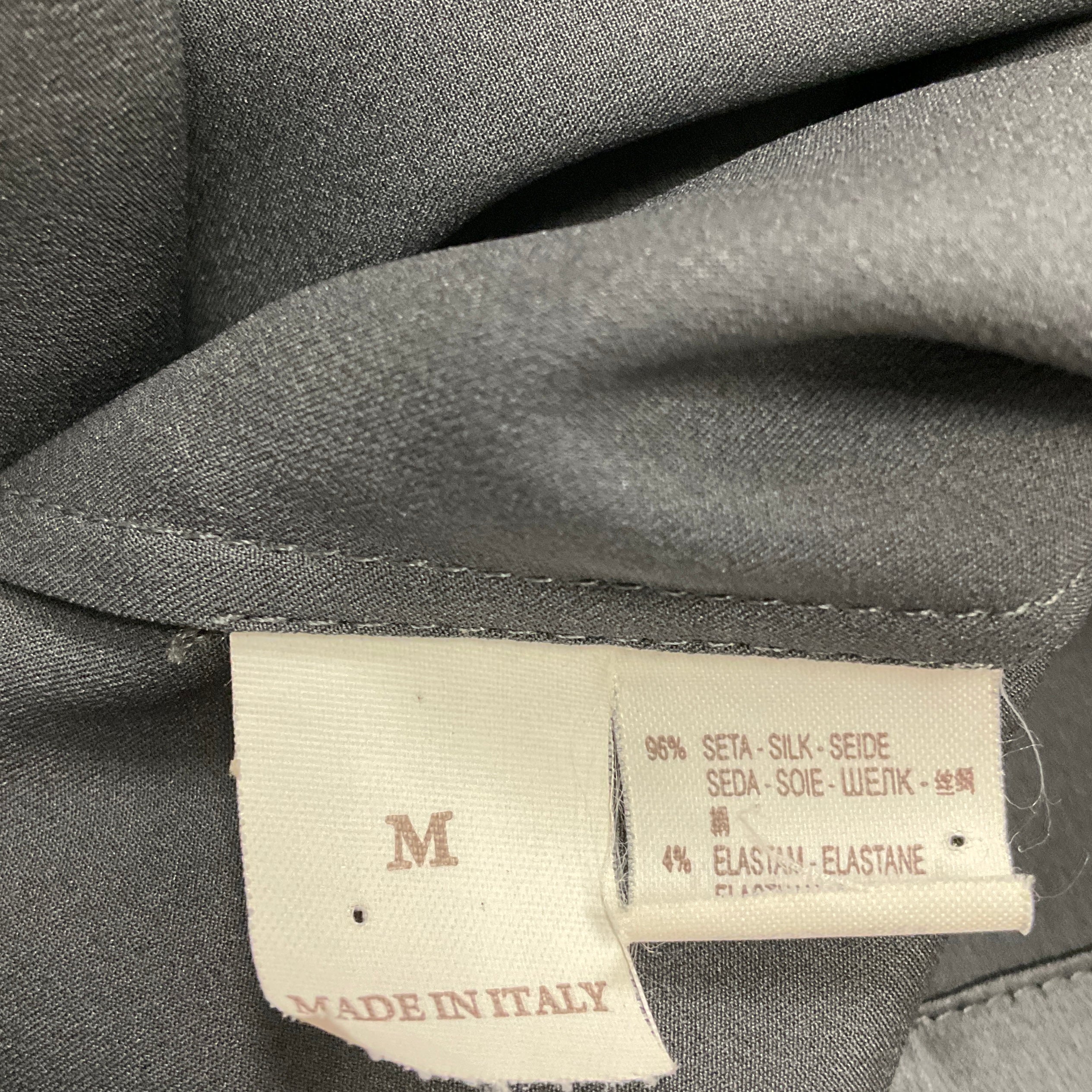 Brunello Cucinelli Women's Charcoal Grey Sleeveless Silk Blouse - Elegant Luxury Top for Evening Parties & Formal Events