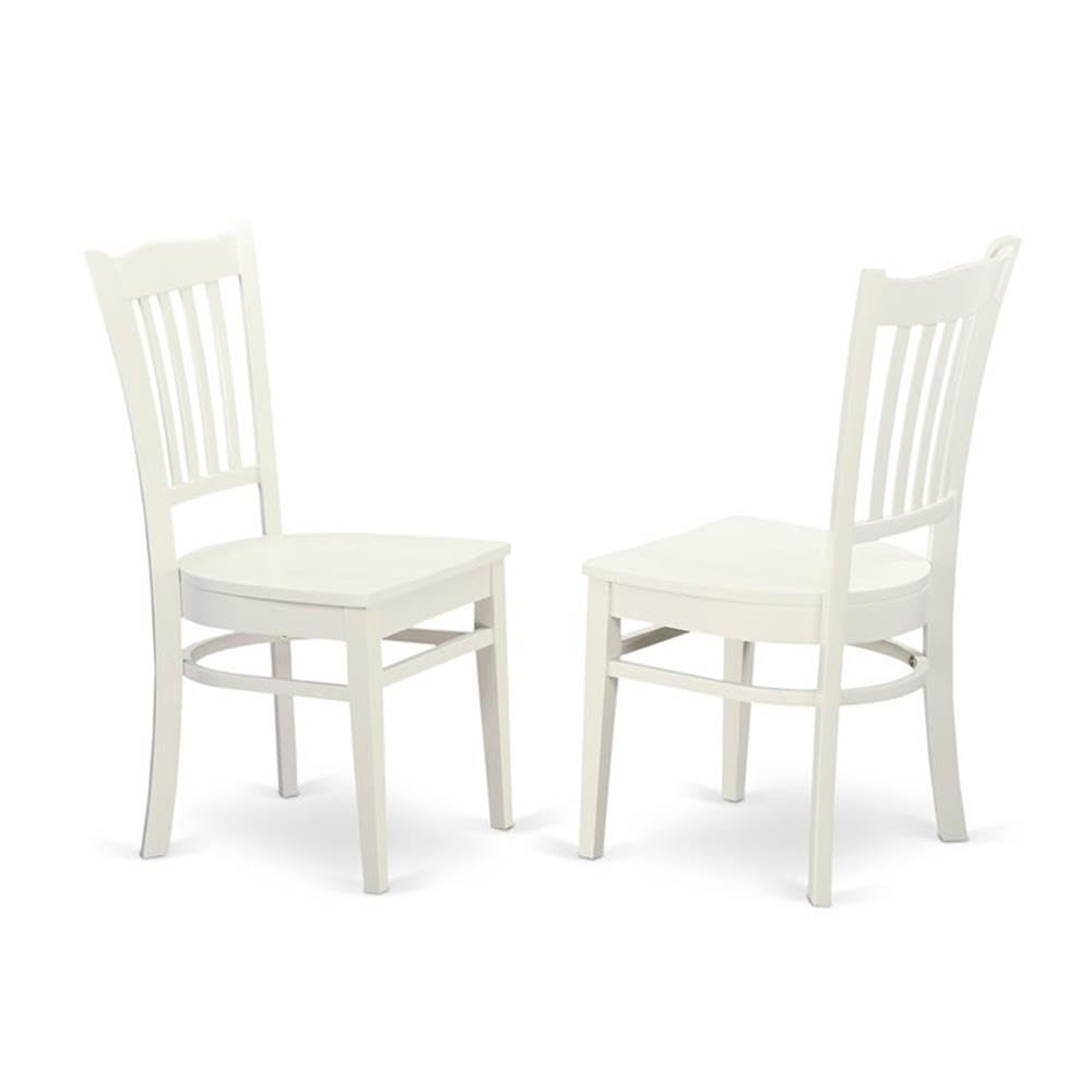 East West Furniture DMGR3-LWH-W 3-Piece Round Dining Set with Drop Leaf Table & 2 Chairs, 42x42 Inch, Linen White - Perfect for Small Kitchens, Breakfast Nooks & Cozy Apartments