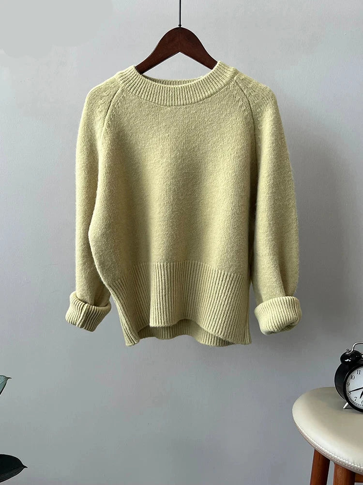 Women's Knitted Sweater Pullover - Warm Beige & Light Coffee O-Neck Jumper | 7 Colors | Perfect for Fall & Winter Outfits, Office Wear & Casual Chic