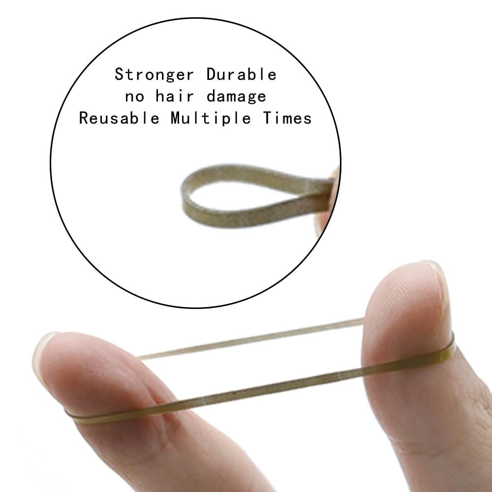 Dofash 2 * 50MM No Damage Small Elastic Hair Ties Rubber Bands for Women - 200pcs (Blonde) | Gentle Hair Accessories for Ponytails, Braids & Everyday Styling
