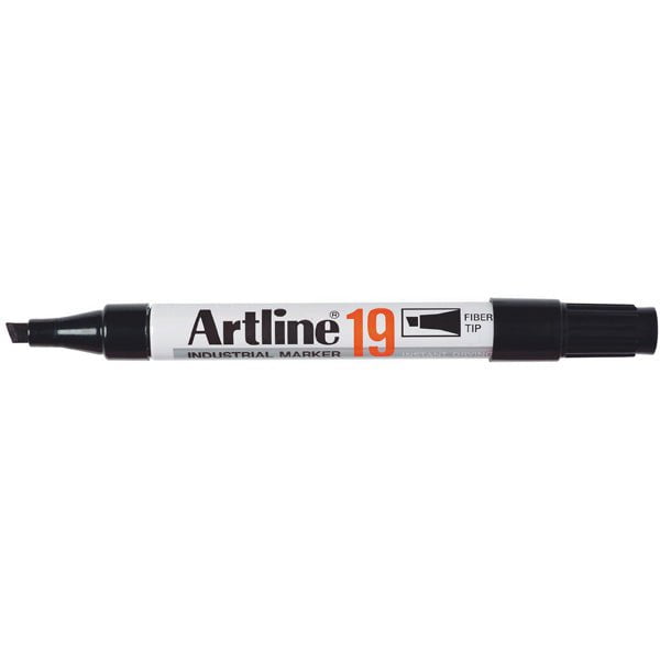 Artline 19 Industrial Permanent Marker - Chisel Tip, Black Ink (Pack of 12) - Ideal for Labeling, Construction, Warehouse & DIY Projects