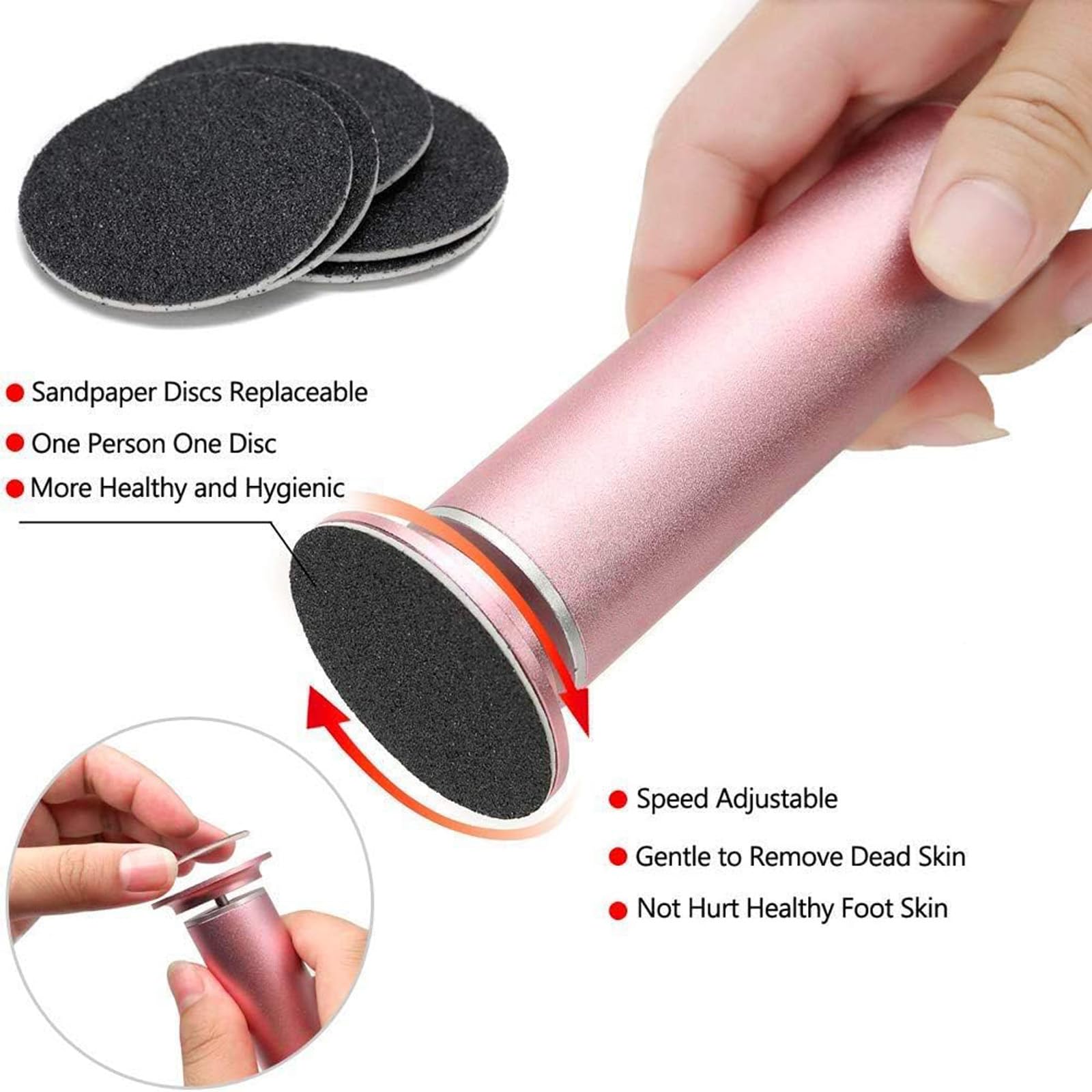 Electric Callus Remover for Feet - Professional Foot File Grinder with Speed Control & 60 Replacement Sanding Discs - Dead Skin & Cracked Heel Treatment for Men & Women - Perfect for Pedicures, Home Foot Care & Soft Smooth Feet